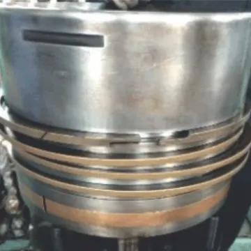 Cleaned piston and piston rings after treatment